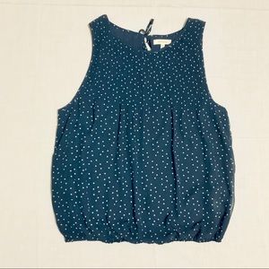 Navy and White Polka Dots Tank Top